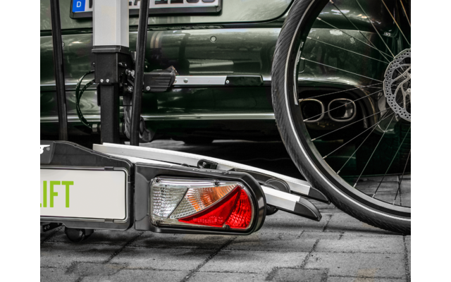 Eufab Bike Lift Fahrradträger für 2 Fahrräder auf der Anhängerkupplung schwarz, E-Bike geeignet