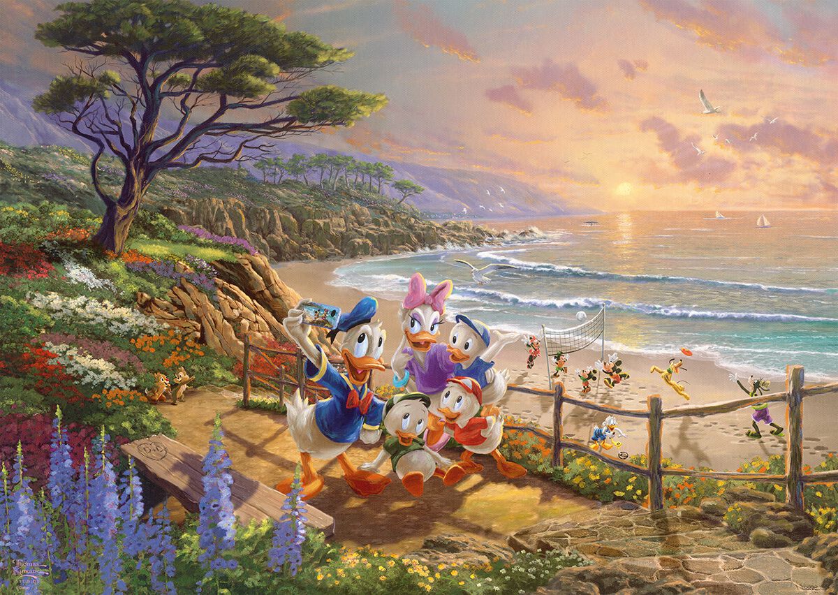 Thomas Kinkade Studios - Disney Dreams Collection - A Duck Day Afternoon | Mickey & Minnie Mouse Puzzle