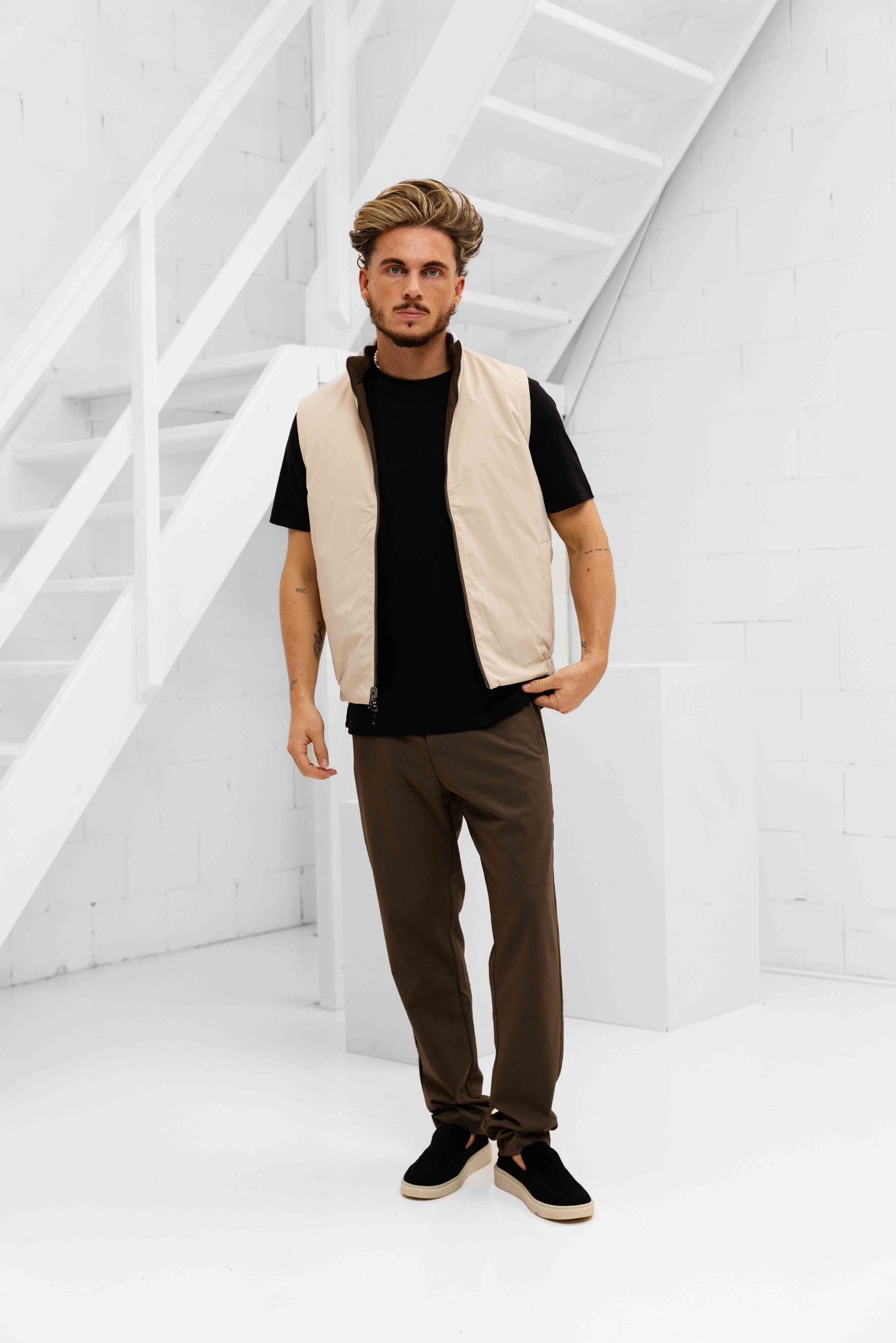 Cou7ure Essentials Reversible Reflection Bodywarmer Heren Bruin/Beige