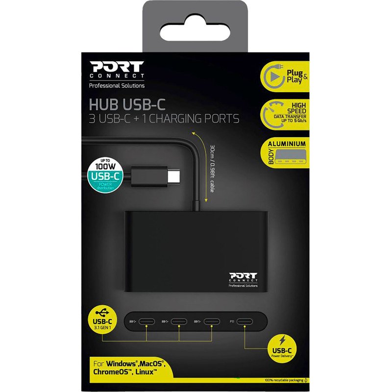 Hub 4 ports USB-C  PORT