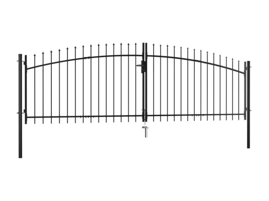 Double portail avec haut sous forme de lance 400 x 175 cm