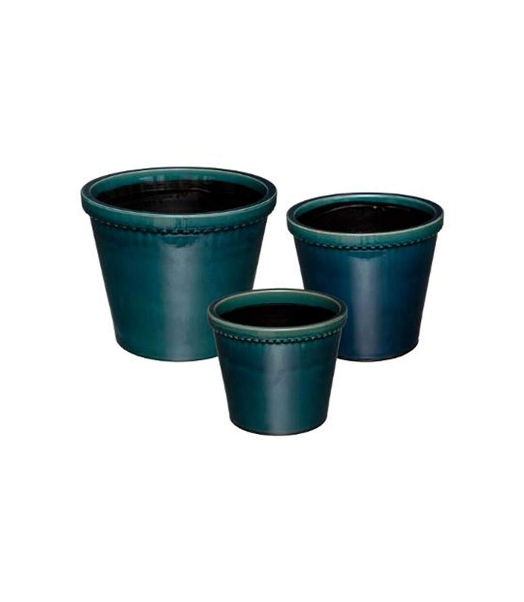 Lot de 3 Cache-Pots Idylle Folk 30cm Bleu Canard