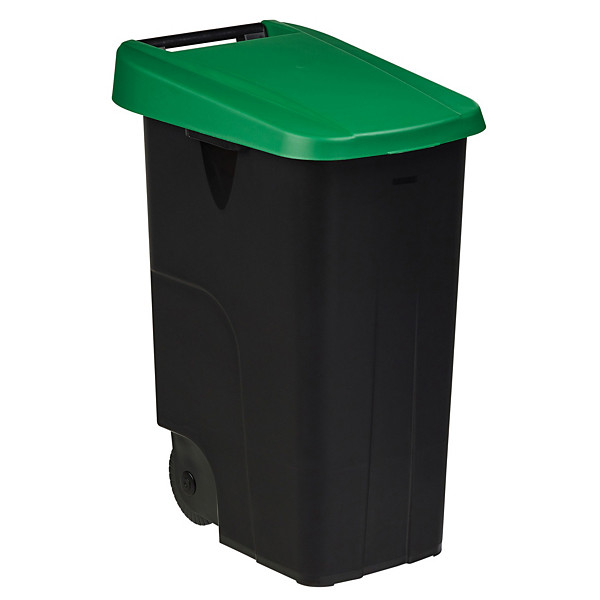 ROSSIGNOL Poubelle de tri mobile - 85l  - movatri  - noir / vert - couv ferme