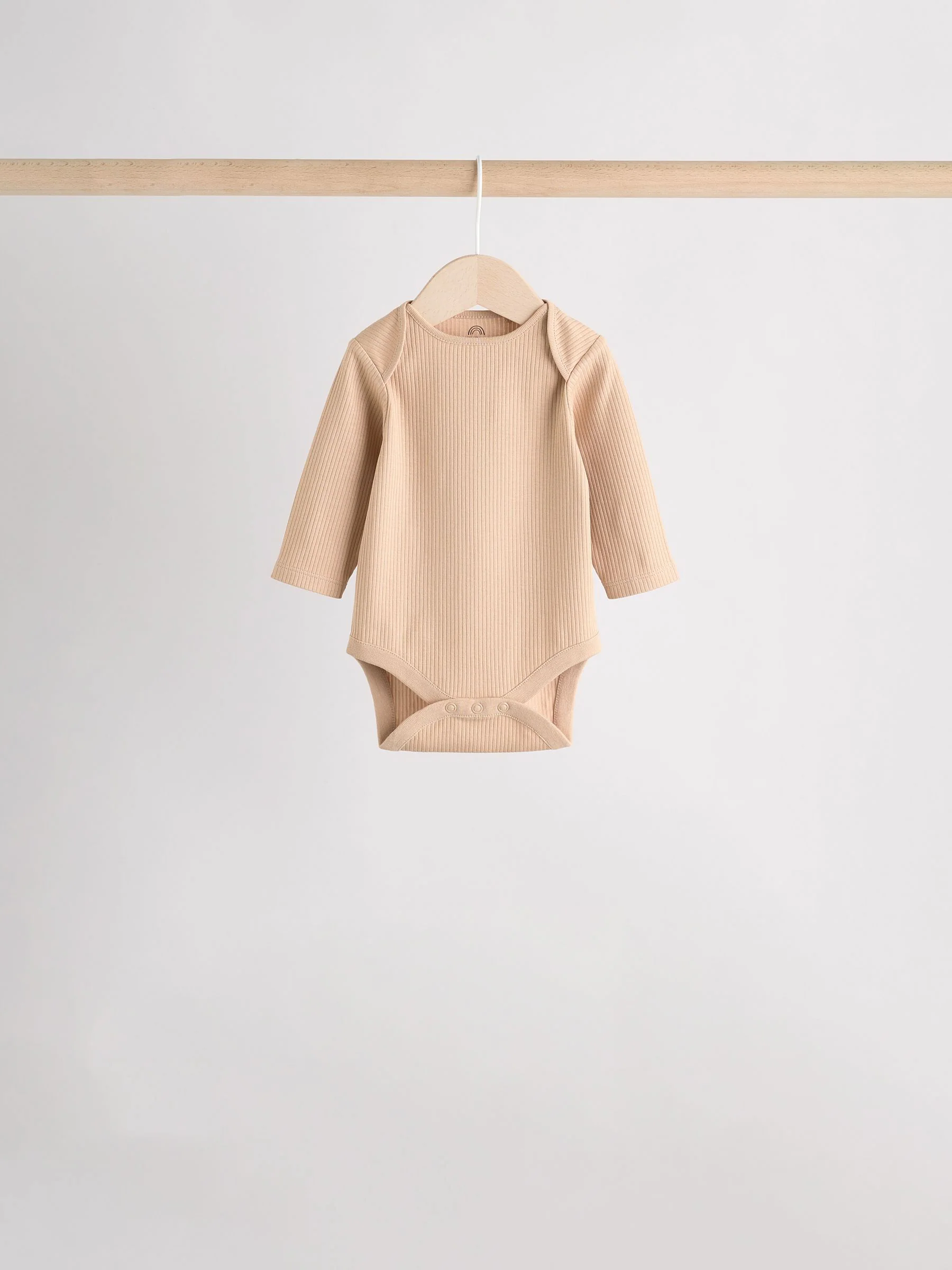 Crème - Set van 5 rompers met lange mouwen