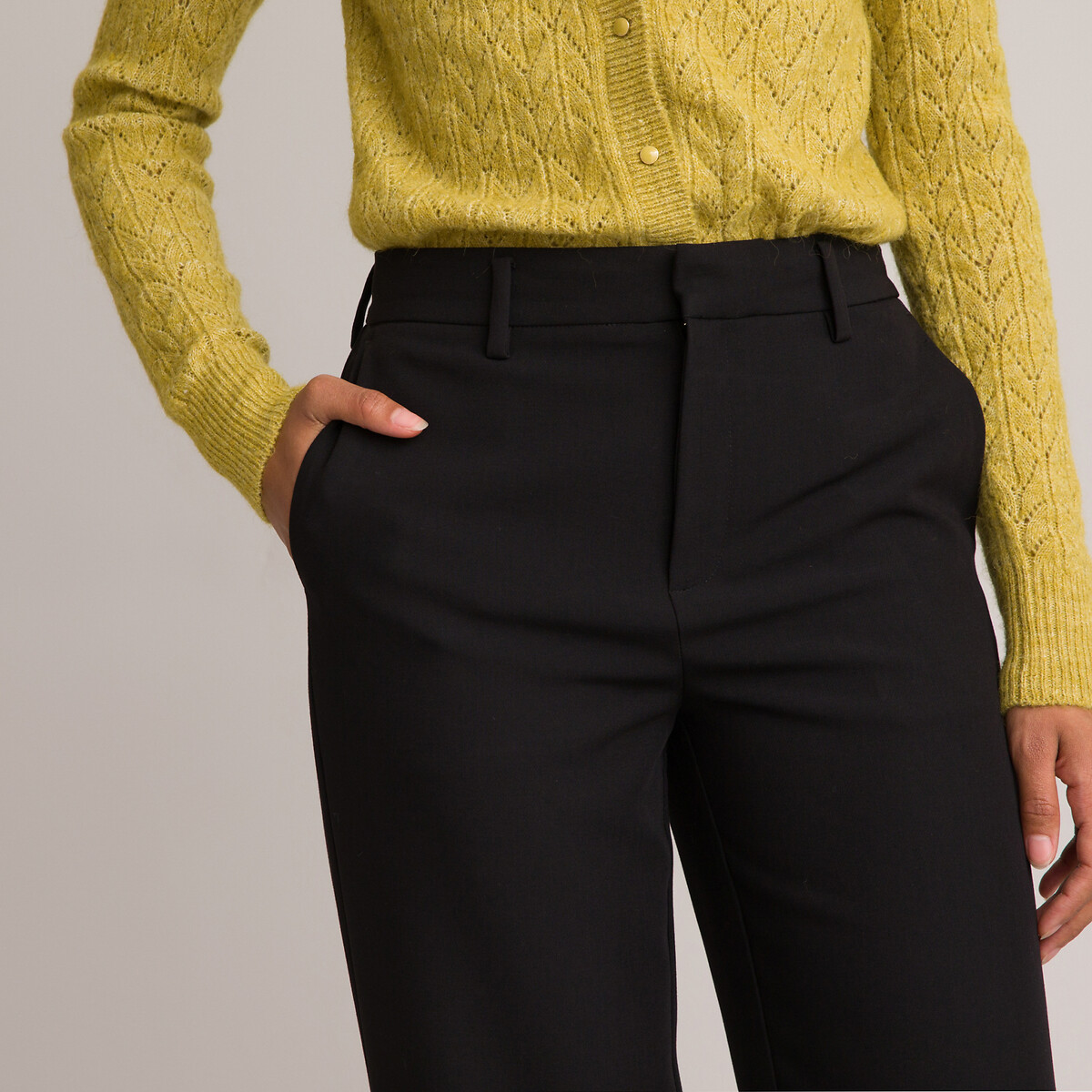 COLEÇÃO LA REDOUTE<br>Calças retas forradas em poliviscose