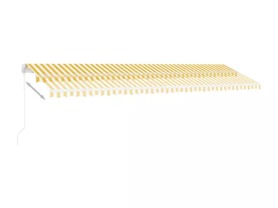 Auvent manuel rétractable sur pied 600x300 cm Jaune/Blanc