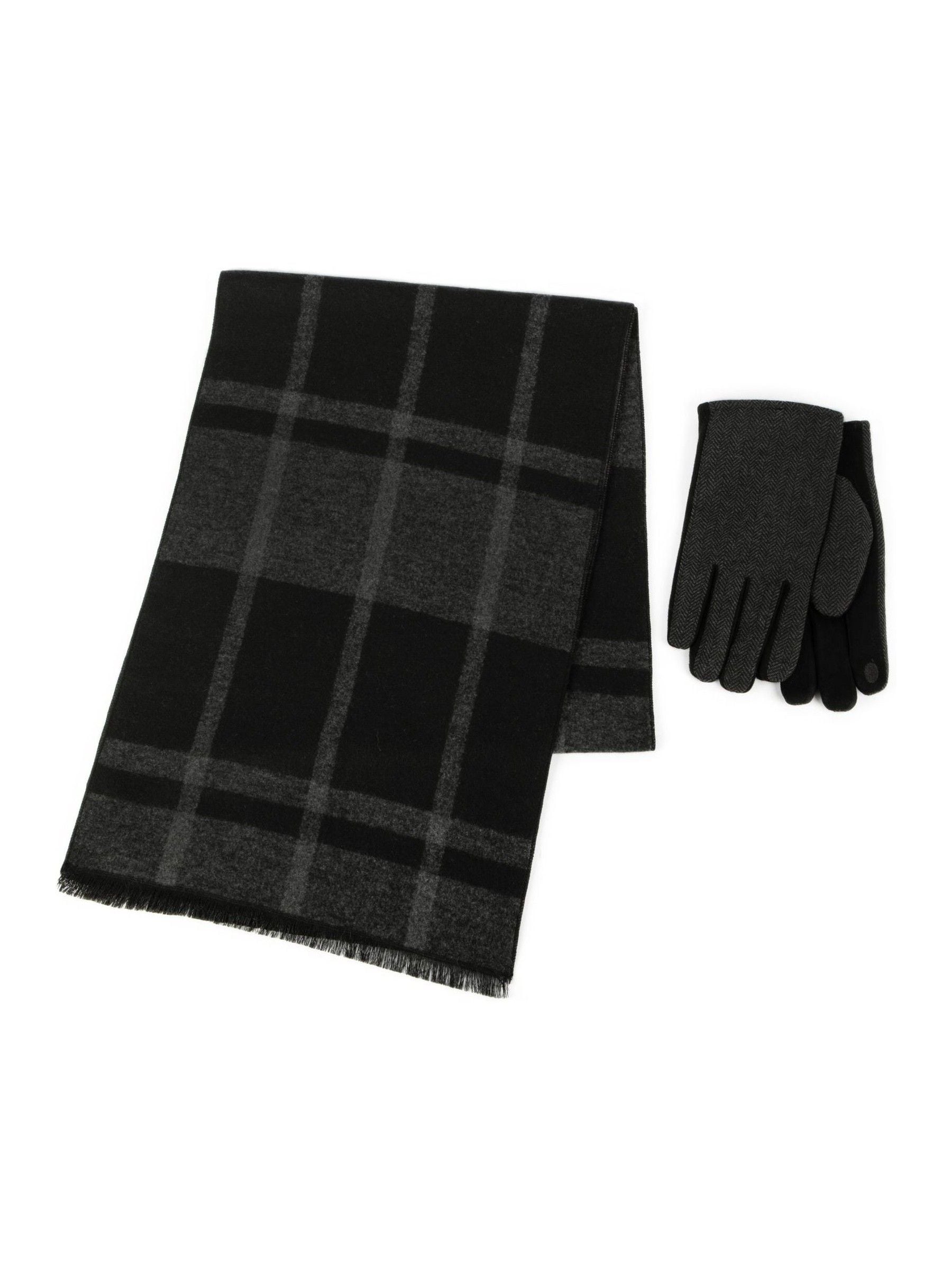 Totes heren wolmix wintersjaal en thermisch gevoerde handschoenen