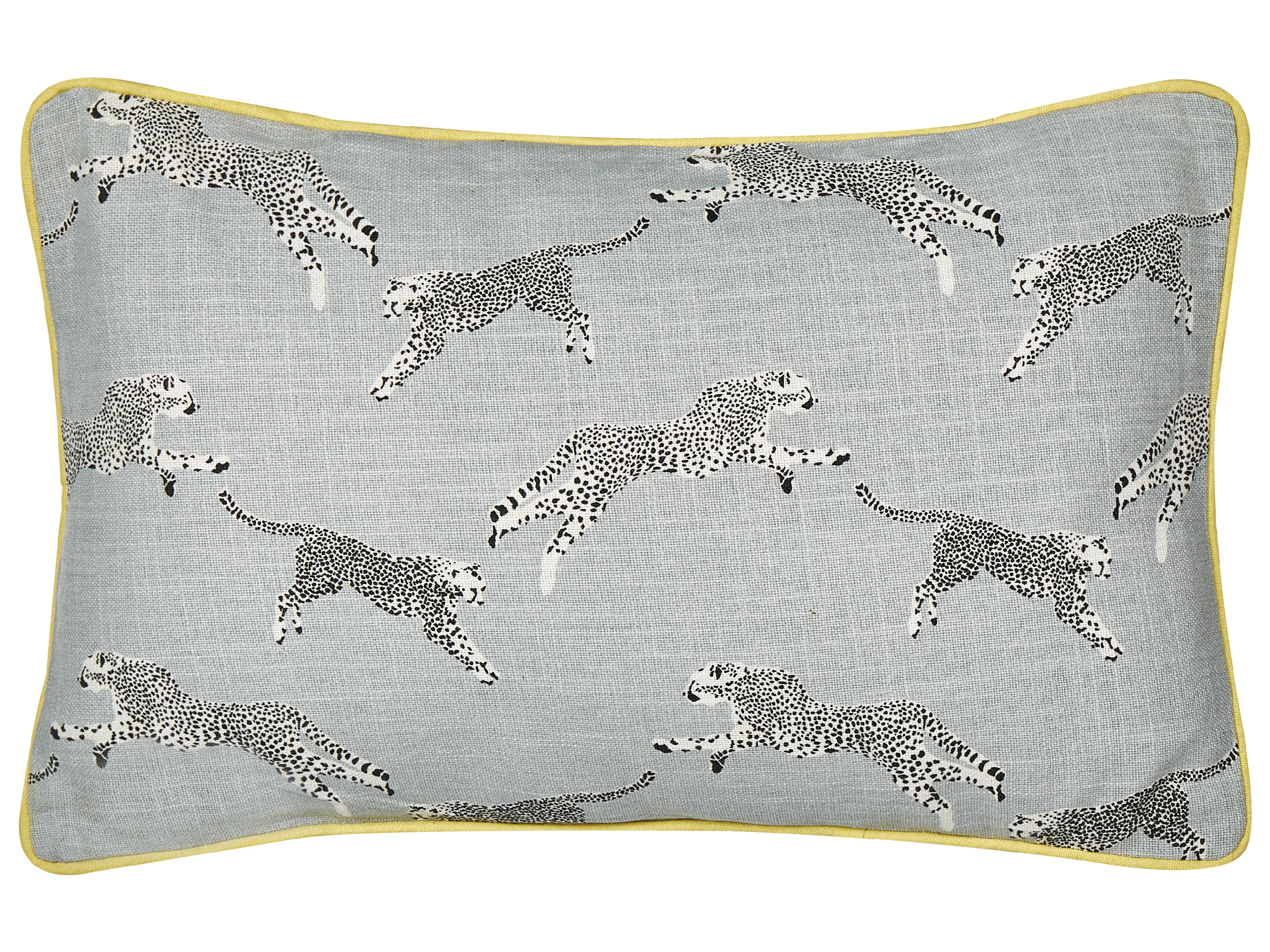 Set van 2 sierkussens ARALES Katoen 30 x 50 cm Lichtgrijs dierenprint