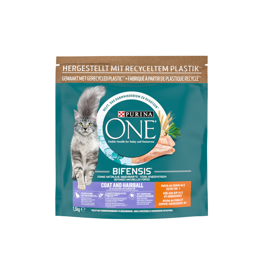 Ração Purina One Bifense Coat & Hairball com Frango para Gatos