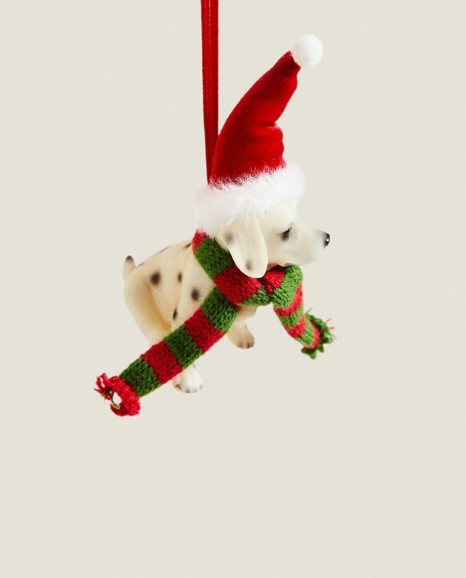Enfeite de Natal em resina com um dálmata