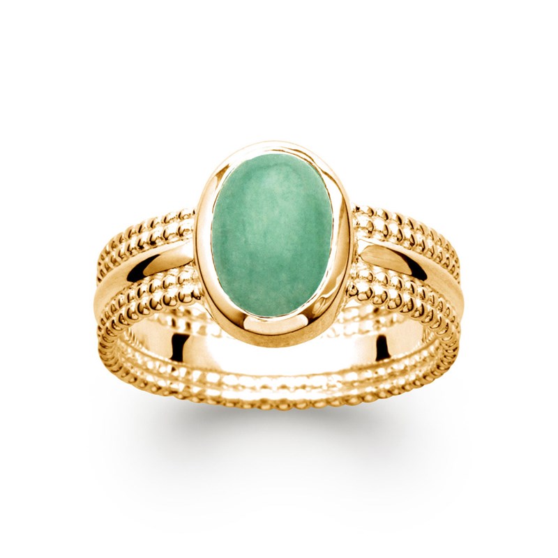 Bague Femme - Plaqué Or - Aventurine