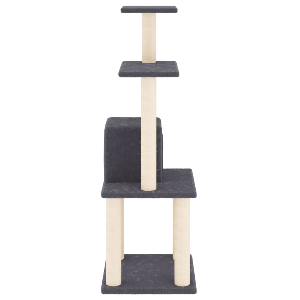 Arranhador para gatos Vidaxl com caverna cinza