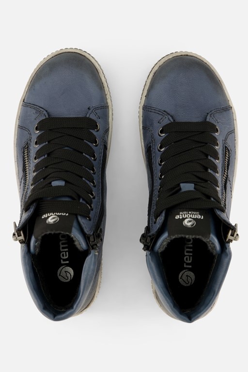 Remonte Veterboots blauw Leer