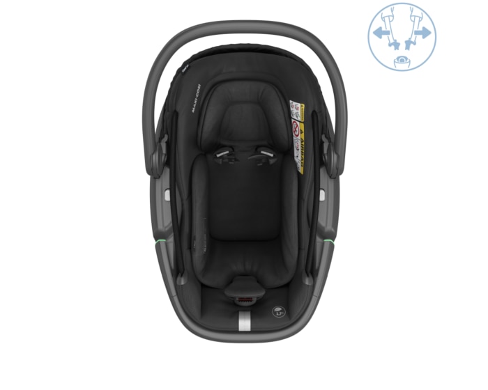 Coral 360 0 - 12 M  40 - 75 cm   0 - 12 kg    Intuitive FlexiSpin-Drehung mit nur einer Hand |    Der erste modulare Baby-Autositz |    Ultraleichtgewicht |    „Easy-in”-Gurt |