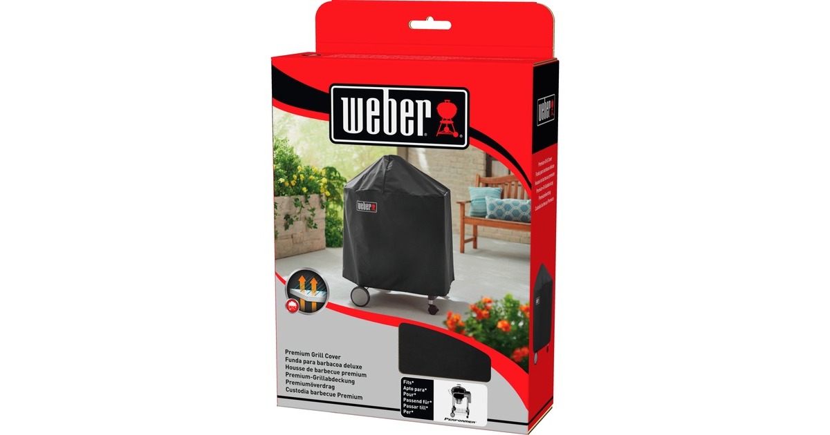 WeberPremium barbecuehoes - Performer houtskoolbarbecues van 57 cm met opklapbaar werkblad beschermkap  (Zwart)