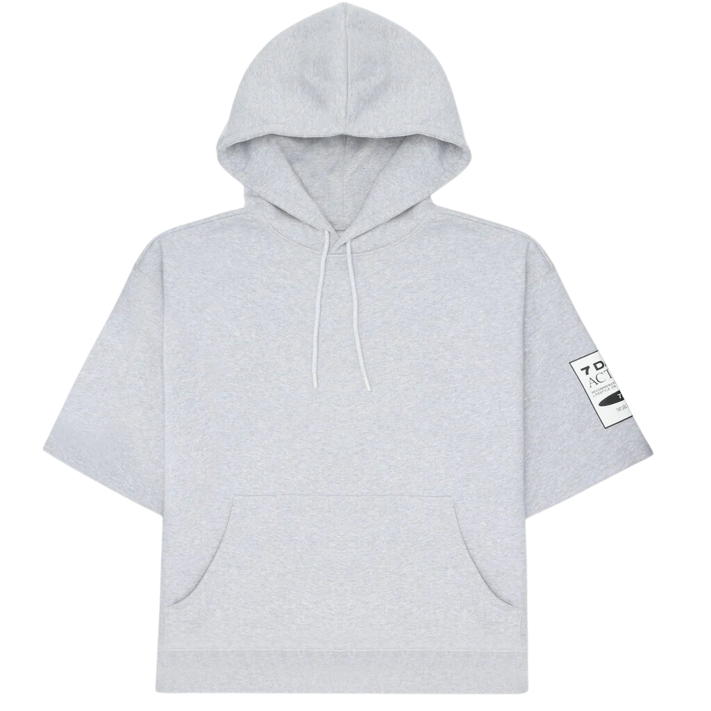 7 DAYS ACTIVE  Short sleeve hoodie - Heather Grey