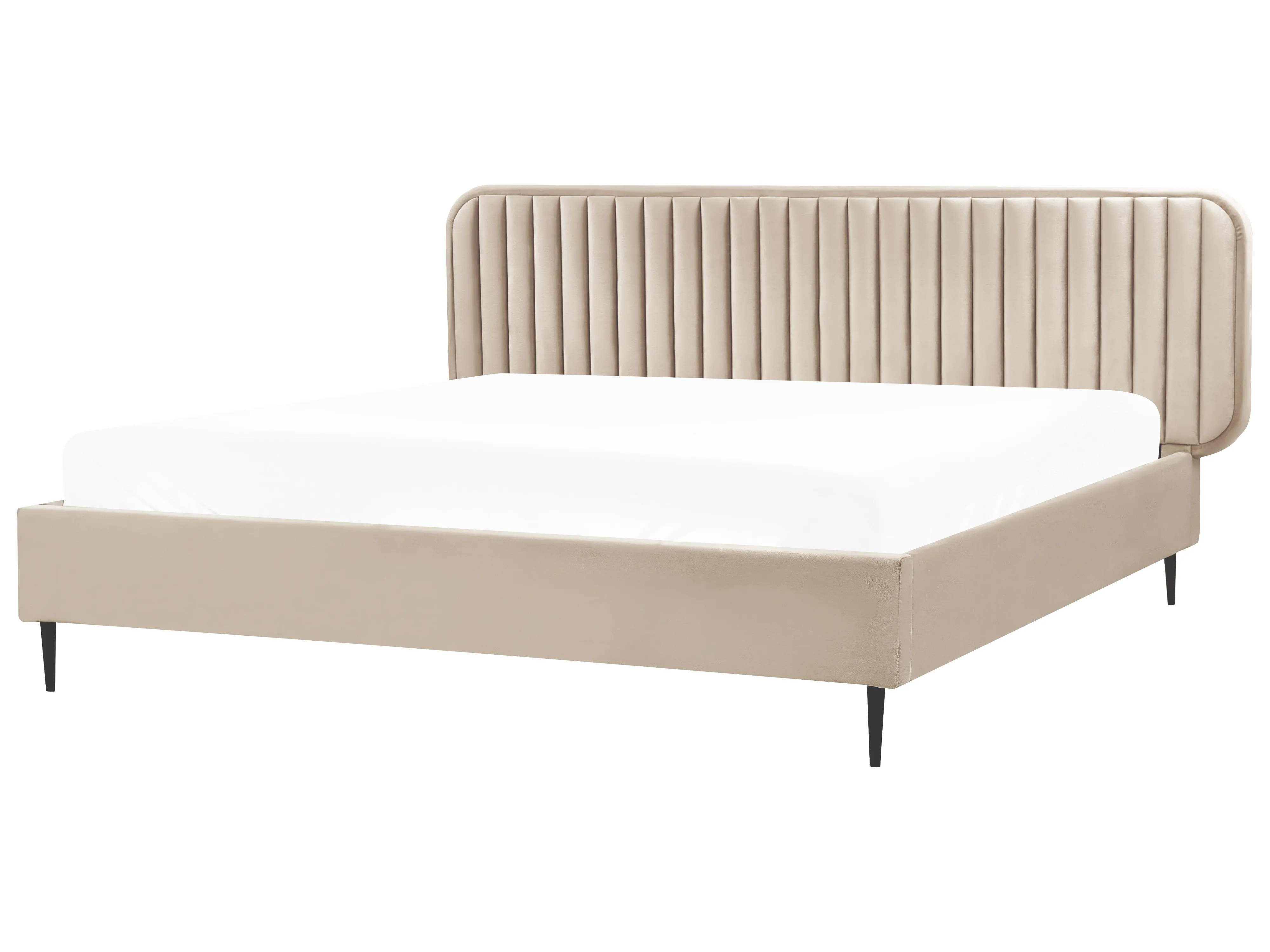 Bed Fluweel BRIN 180 x 200 cm Taupe