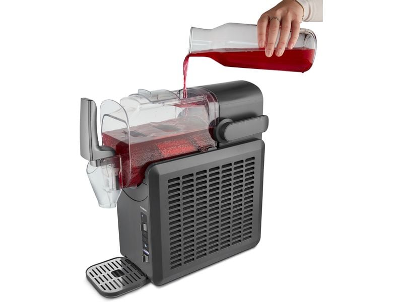 Medion Glacemaschine Slush Ice Maker, 2.6 l, Grau Leistungsstarke Slush-Eis-Maschine mit Kompressor für schnelles Gefrieren und einfache Reinigung, ideal für Cocktails und Milchshakes