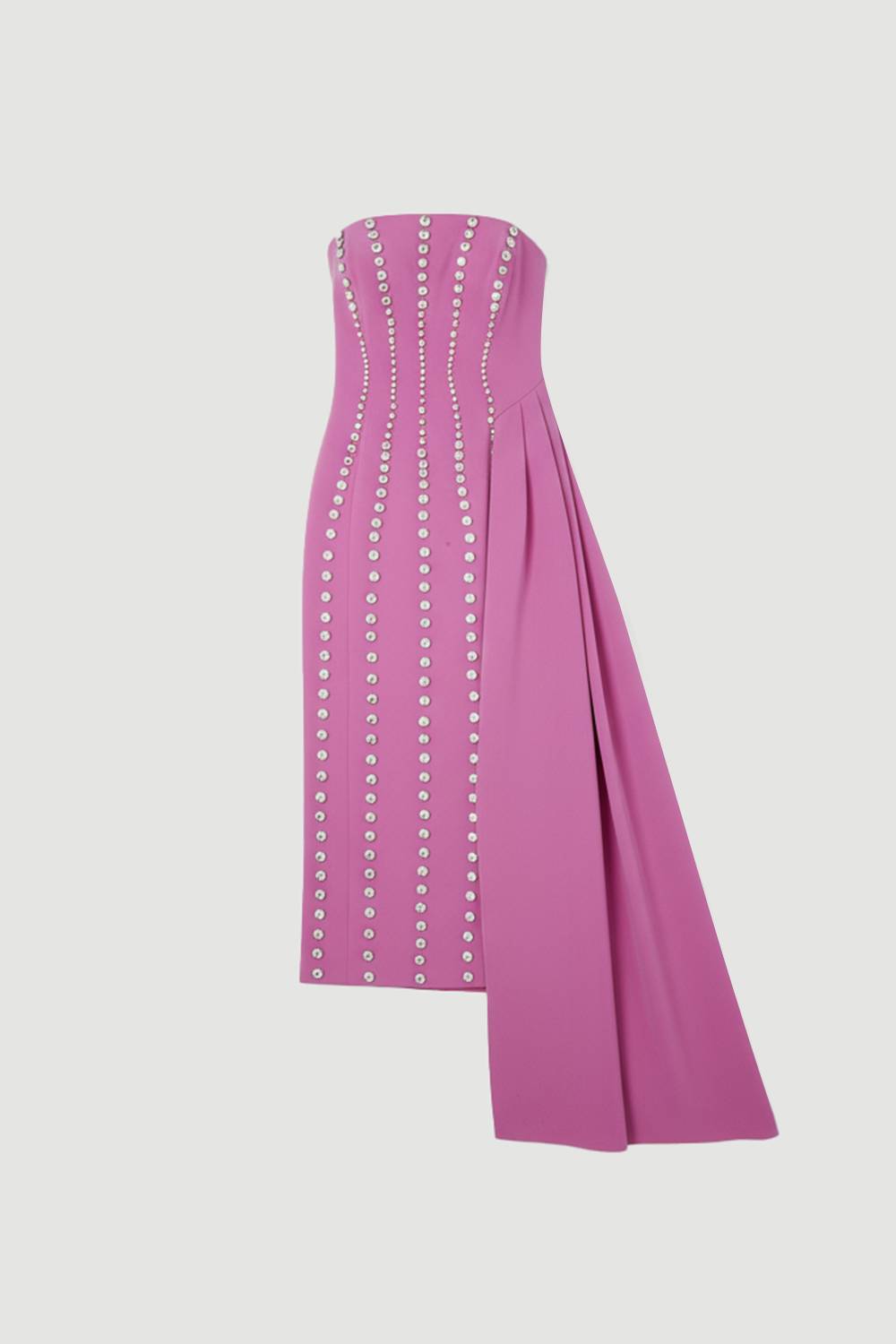 KarenMillen Robe Longue Tissée à Décolleté Plongeant Ornée de Cristaux - Taille Haute