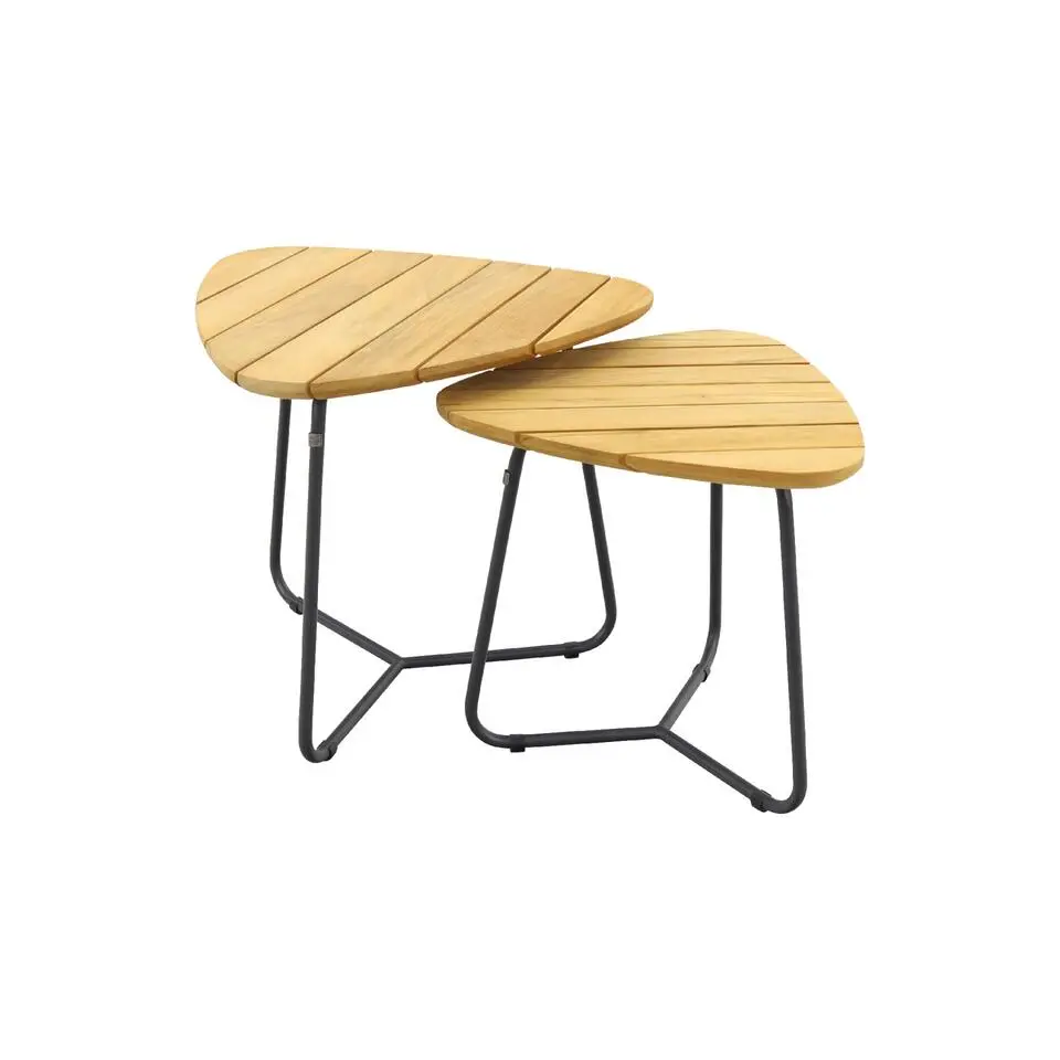4 Seasons Verdi set van 2 teak driehoekige salontafels