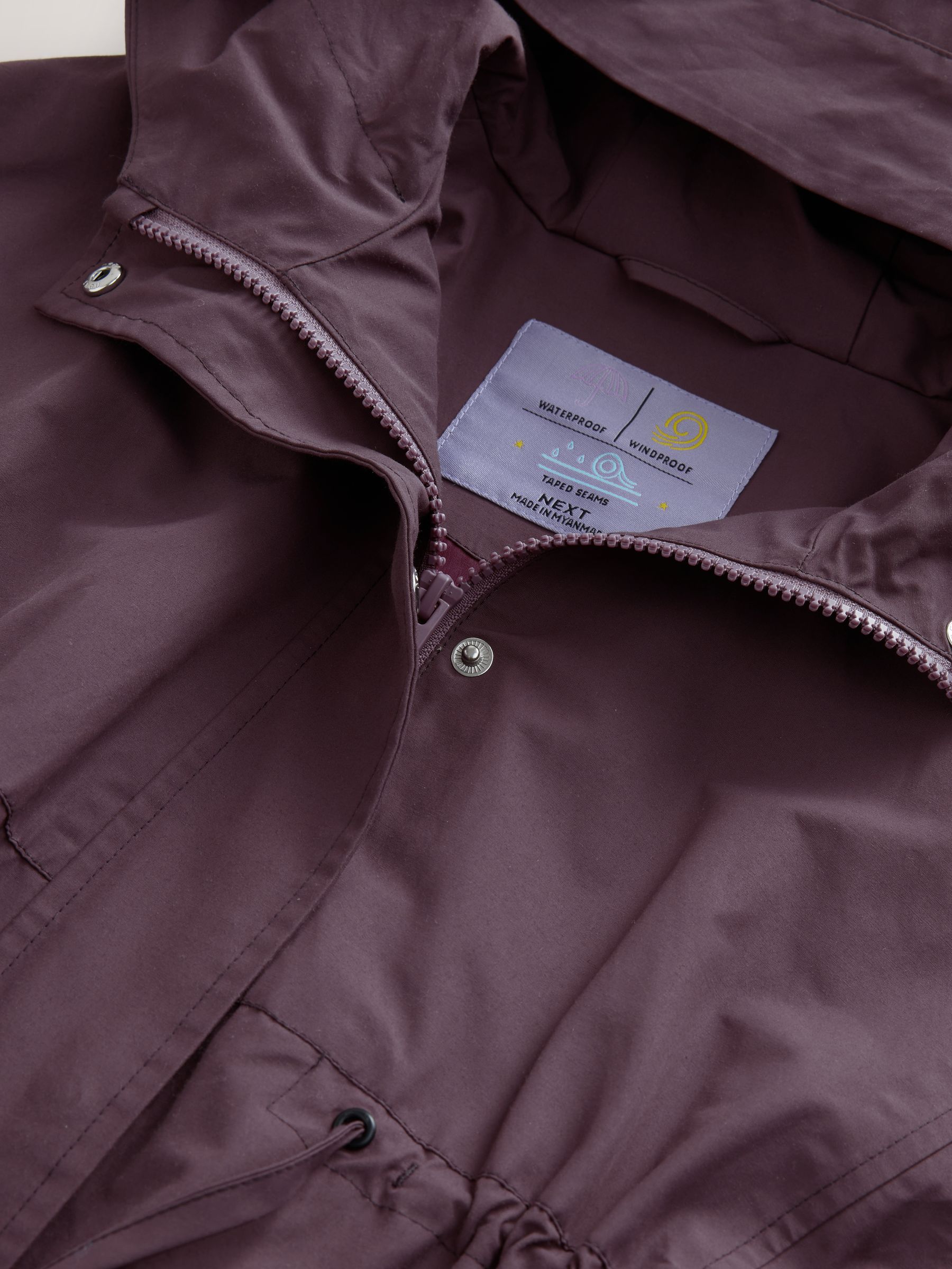 Bordeauxrood - Waterdichte Cagoule-jas met rok (3-16jaar)