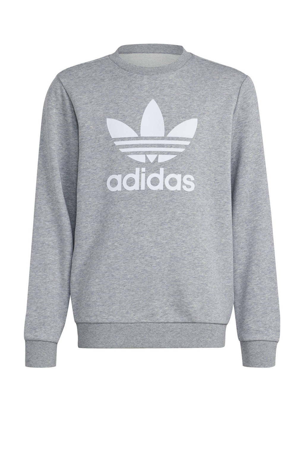 adidas sweater Trefoil grijs melange