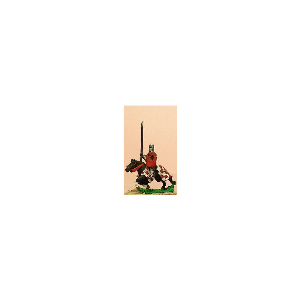 Later Spanish: Knights, 1350-1420AD in Jupon with Lance & Shield, on Barded Horse