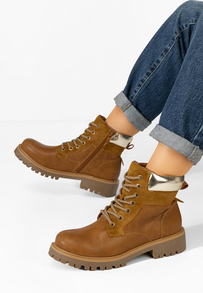 Bottines à lacets femme chameau Ruellia