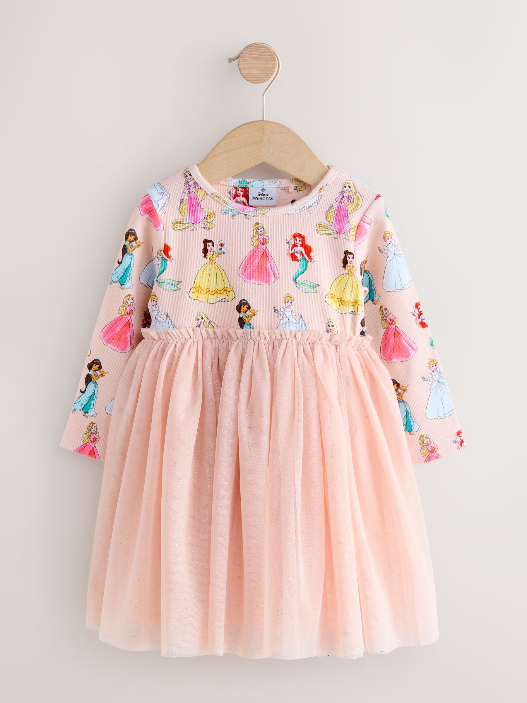 Roze - Disney Princess mesh feestjurk (3mnd-7jr)