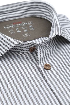 Pure The Functional Shirt Super Stretch Streep Bruin D91307-21170-264 kopen