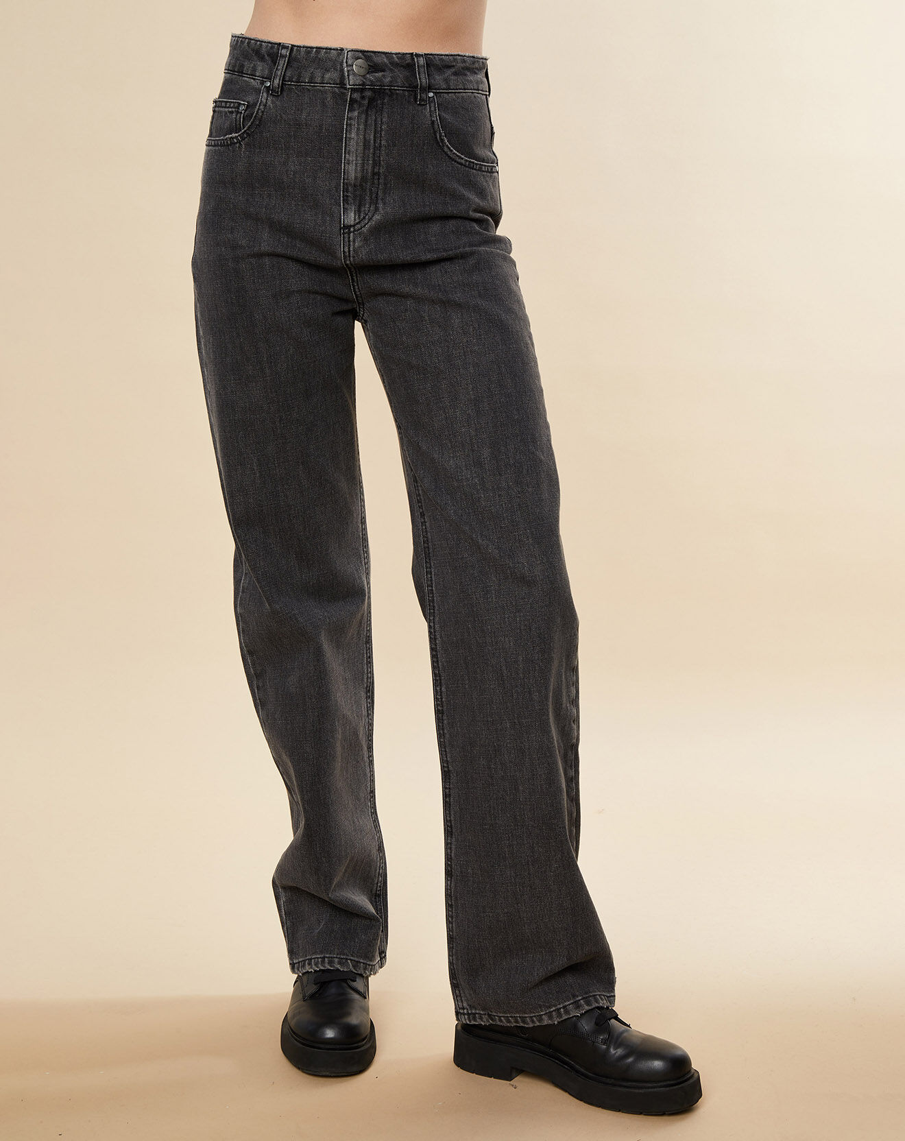 Chloé Stora Jean large en Toile de coton Ronda noir