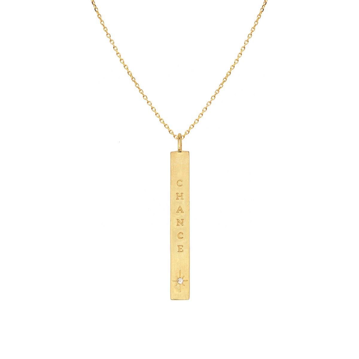Collier message Chance doré à l'or fin 24K et zircon ORACLES