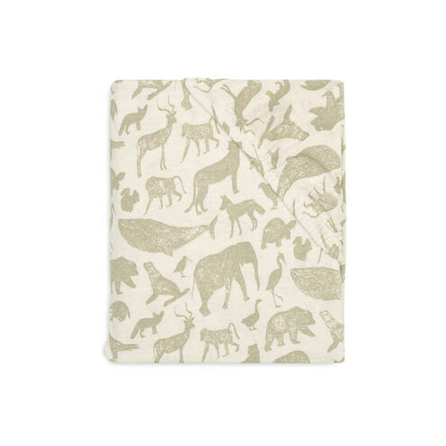 Drap-Housse Jersey 40/50x80/90 cm Animals Olive Green - JOLLEIN