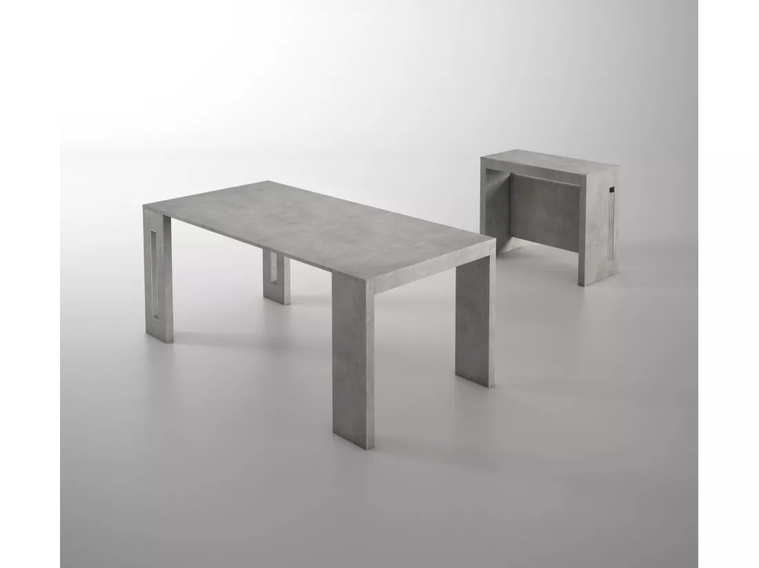 Table extensible - gris - 90x45-190 cm - ROMA