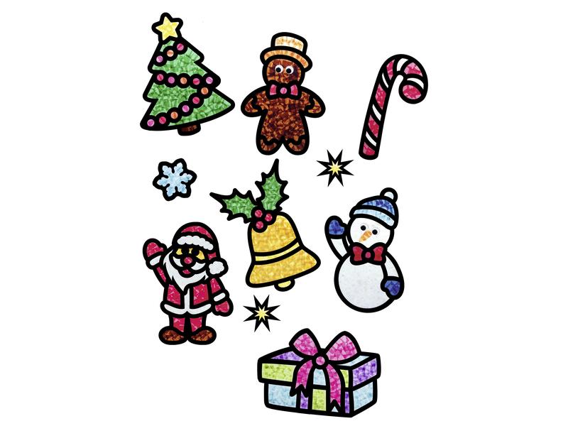 URSUS Fensterbild Suncatcher Christmas 12 Suncatcher mit Weihnachts-Sujets