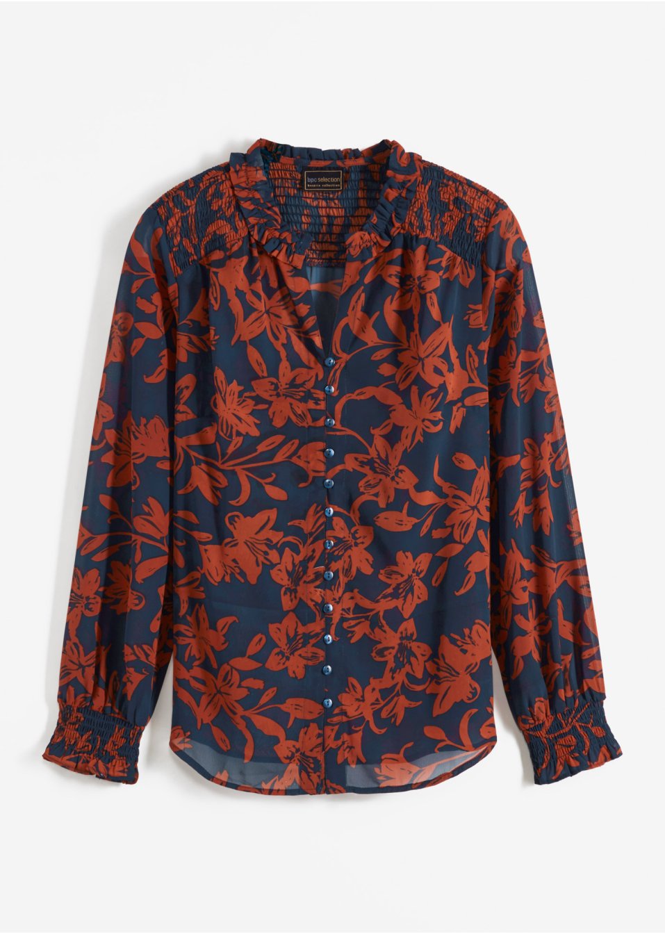Chemisier en chiffon avec smocks