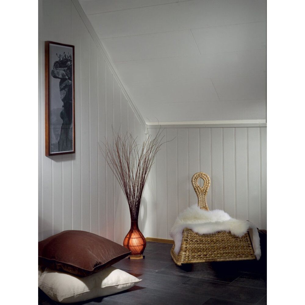 VEGGPLATER HUNTONIT SKYGGE HVIT 2390X620X11MM 2STK