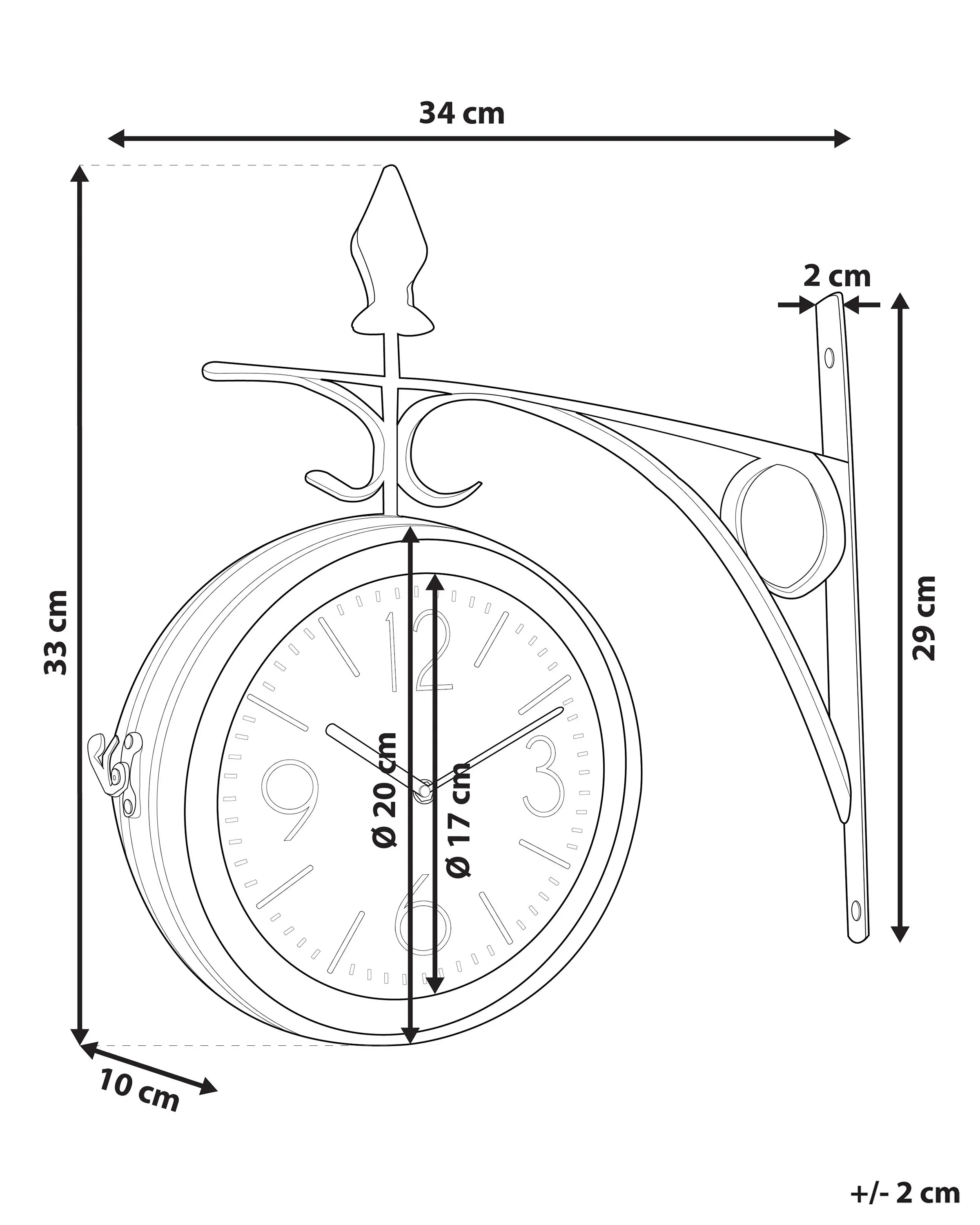 Wandklok ROMONT 34 cm Metaal Zilver