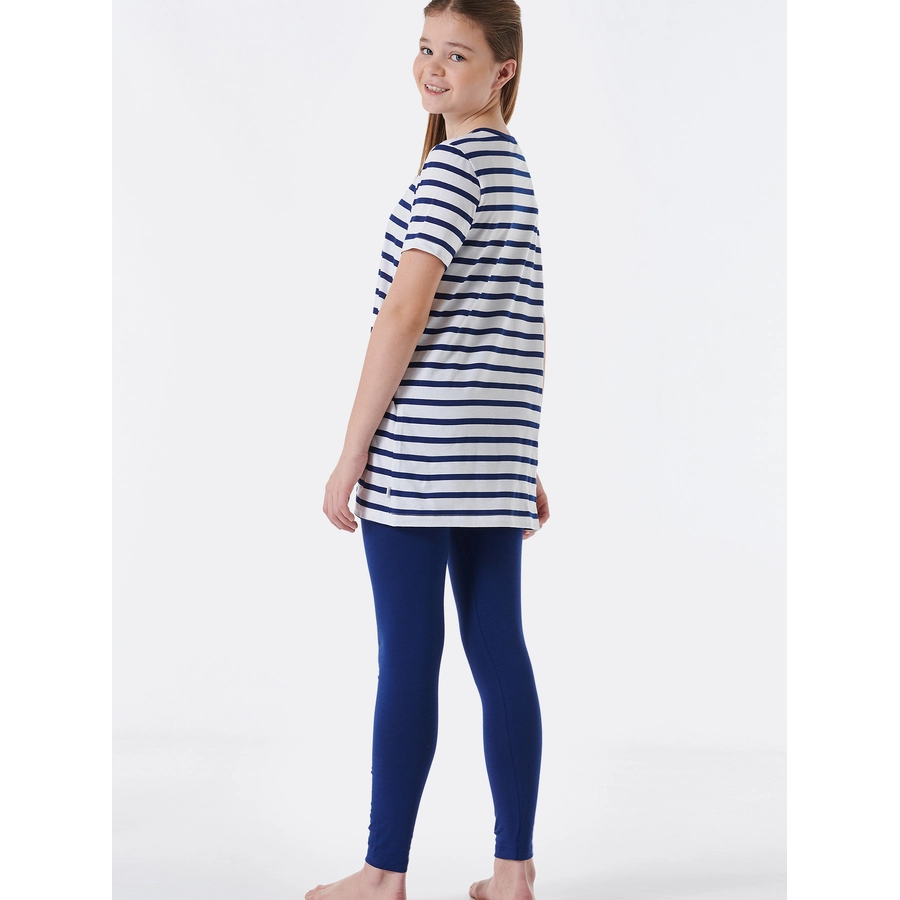 Schiesser Pyjama Horse World Organic Cotton weiss, blau
