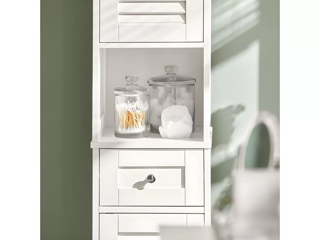 Meuble Colonne de Salle de Bain Armoire haute Meuble rangement, FRG236-W