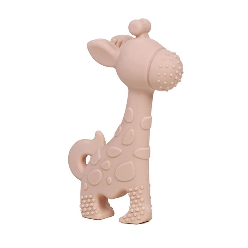 Anneau de dentition Girafe en silicone - Pale - Ecru