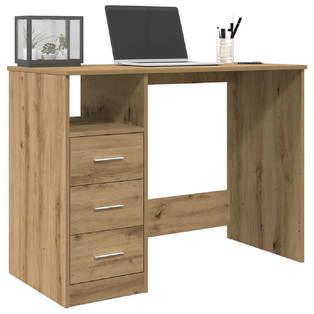 vidaXL Bureau chêne artisanal
