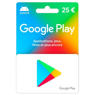 Carte dématérialisée Google Play 25€
