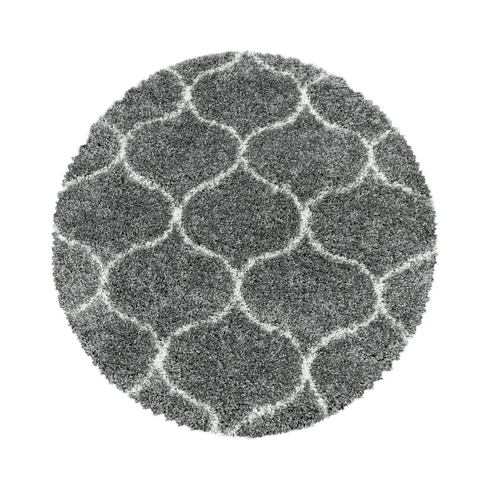 Opera Soft Shaggy Rond Hoogpolig Vloerkleed Grijs - 200 CM ROND