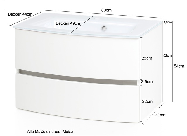 welltime Waschtisch »Kaunas« Breite 80 cm, mit Soft-Close Funktion