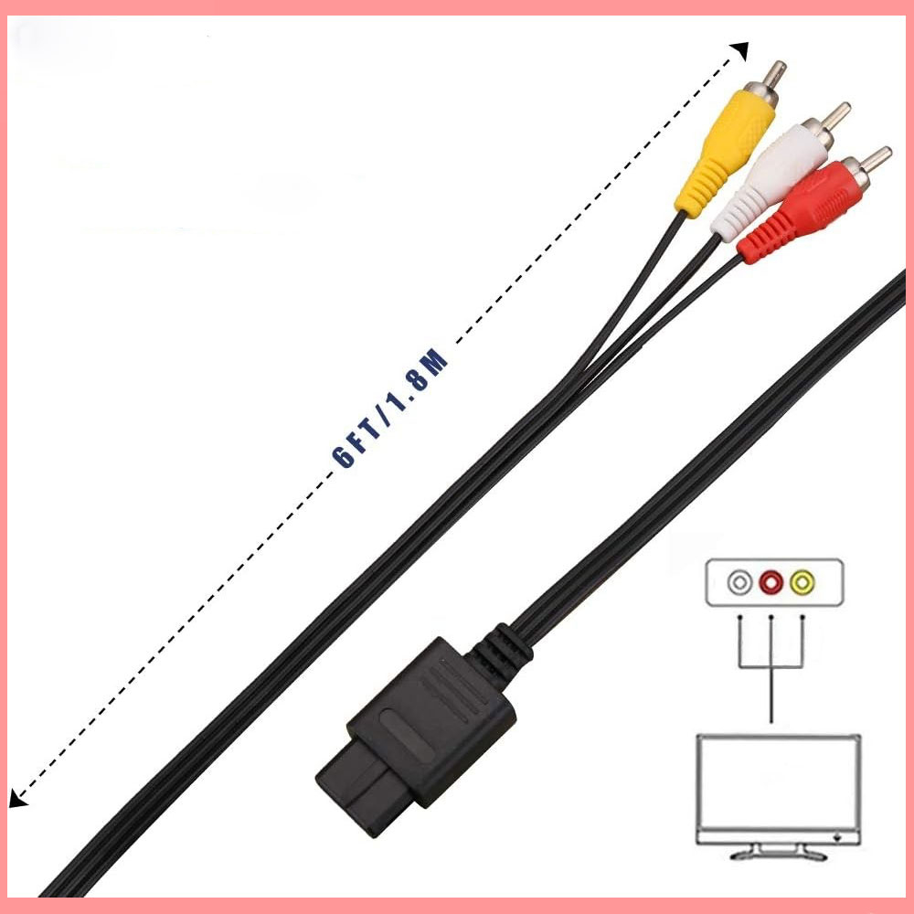 Super Nintendo SNES / GC / N64 Cinch AV Audio Video 3-RCA Kabel (1.8 Meter)