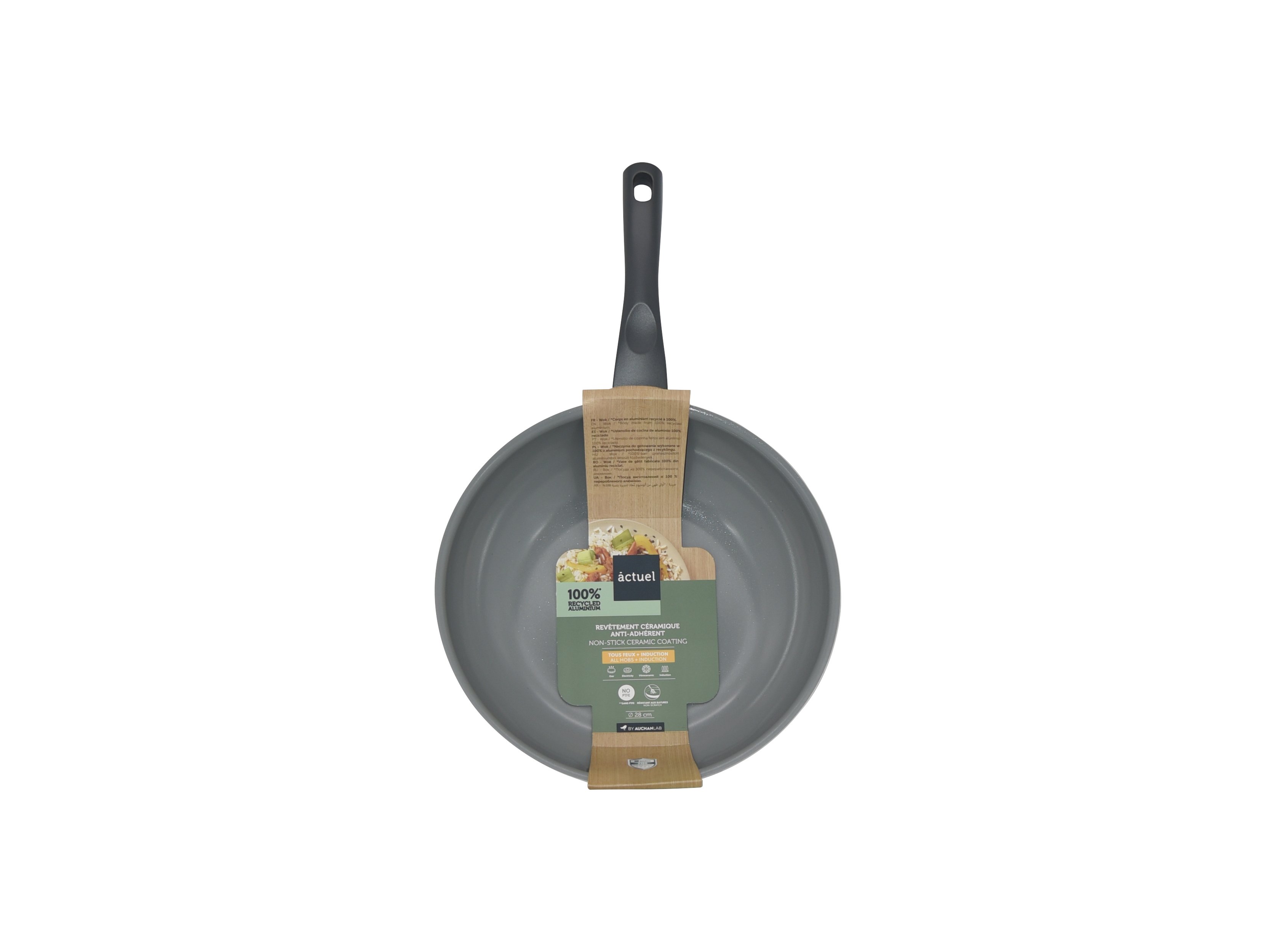 WOK REVESTIMENTO CERÂMICO ACTUEL ALUMIMIO RECICLADO 28CM