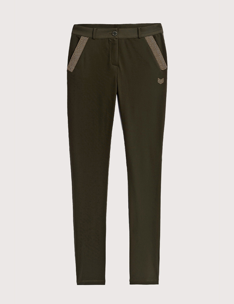 HBT BASICS ESSENTIELS | CHRISTINA PANTALON FEMME KAKI LIGHT GOLD