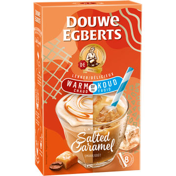 Douwe Egberts Verwenkoffie Lekker warm of koud Latte Salted Caramel 8 x 17,8 g
