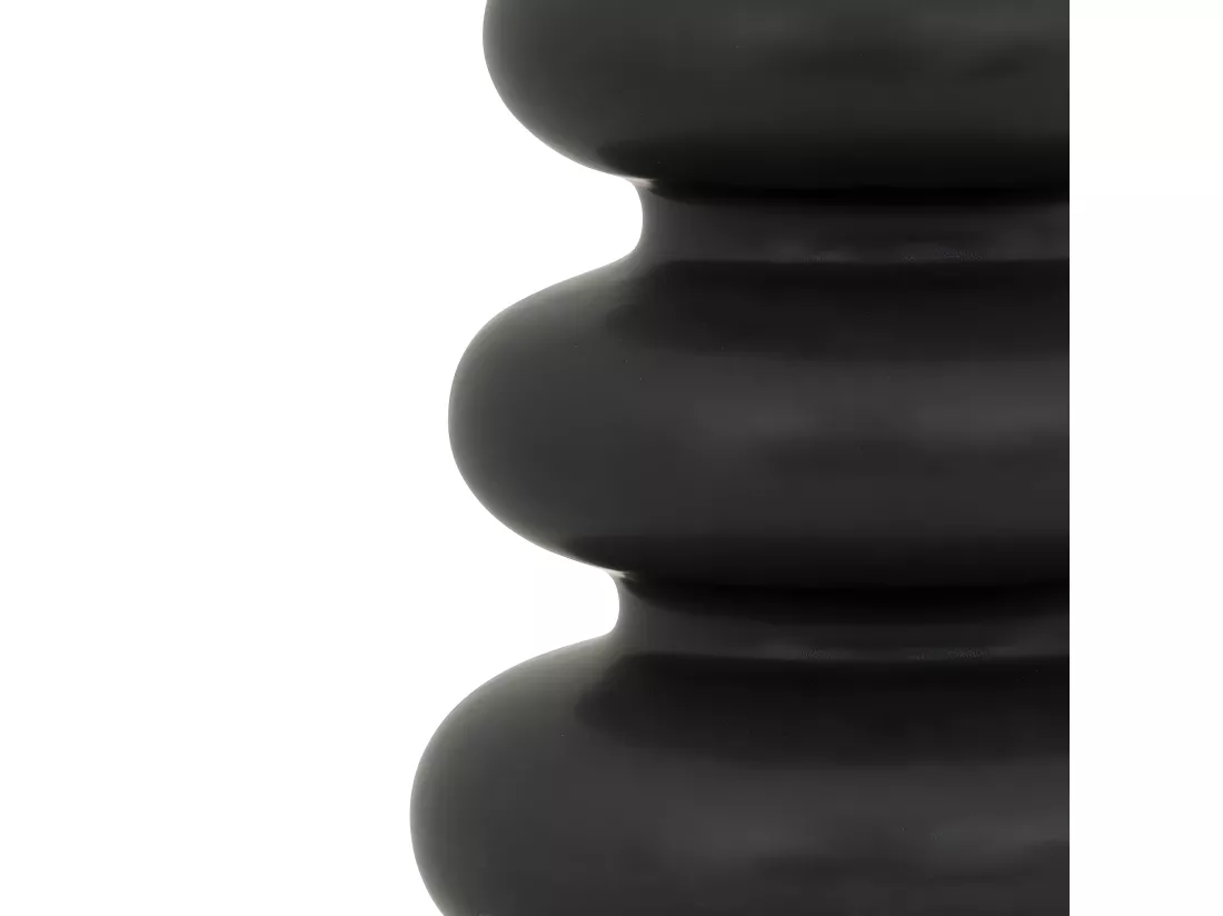 Vase forme spirale en céramique mat Noir H 25 cm